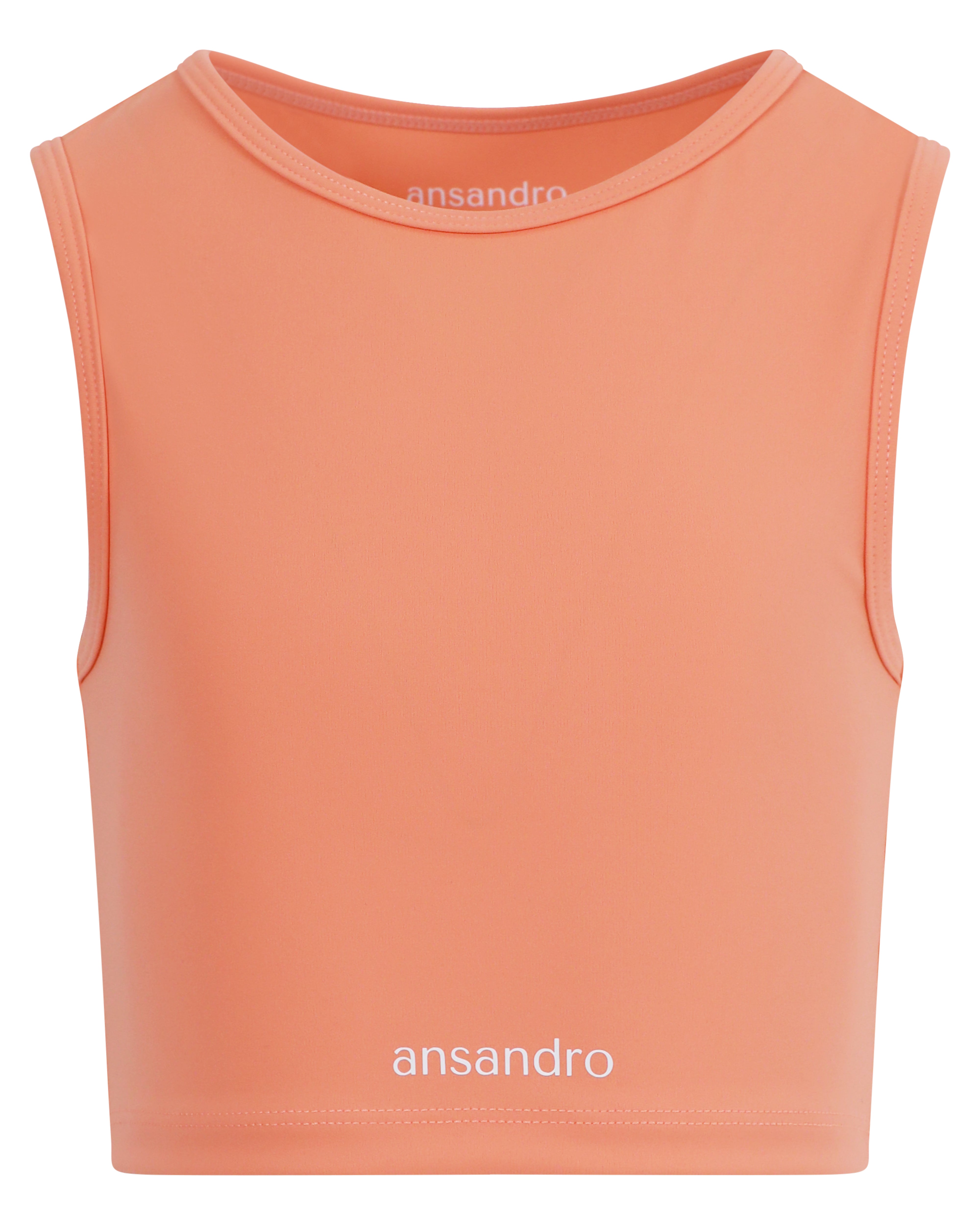 Cropped coral tank top for girls - premium activewear for movement - front view
