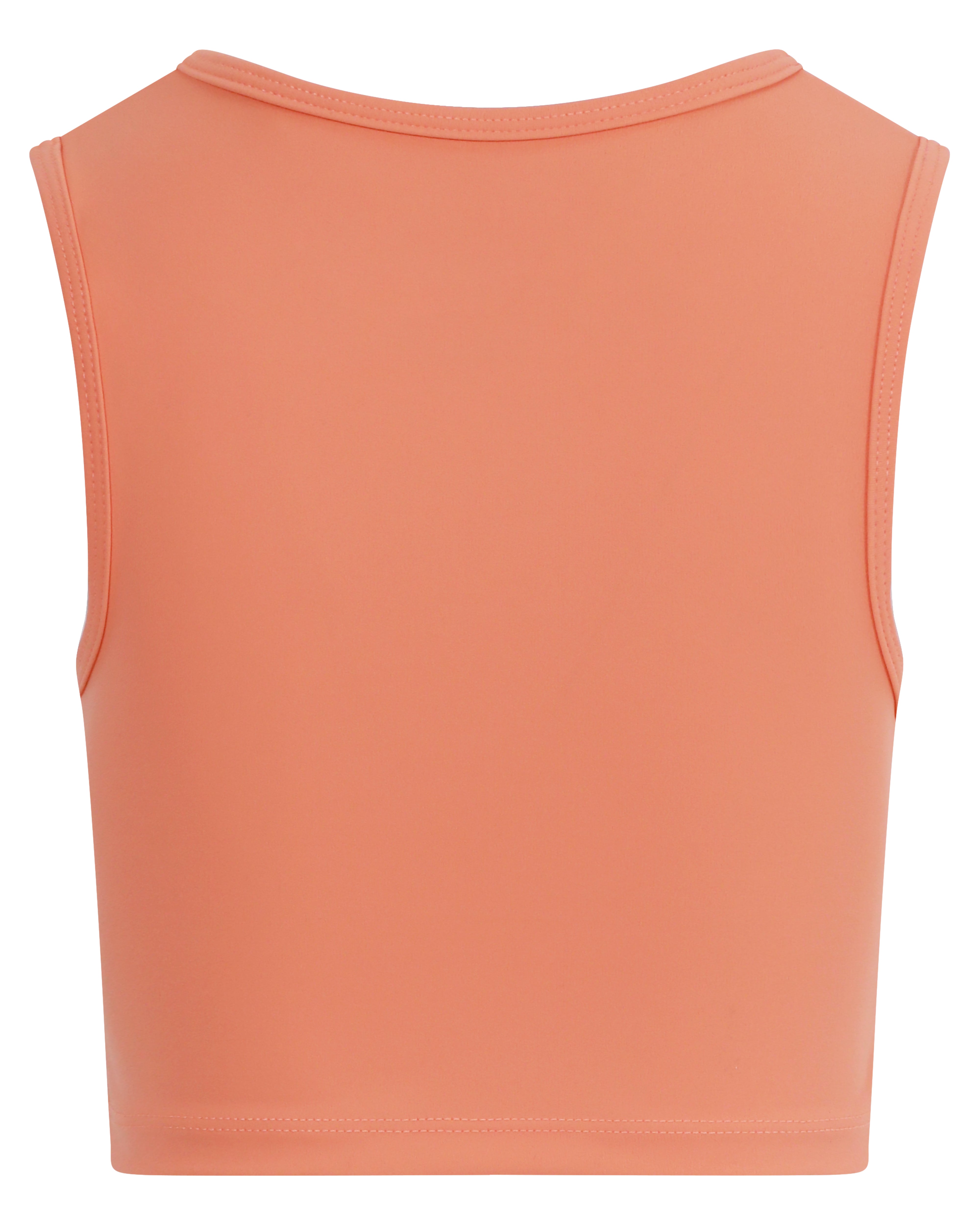 Cropped coral tank top for girls - premium activewear for movement - back view