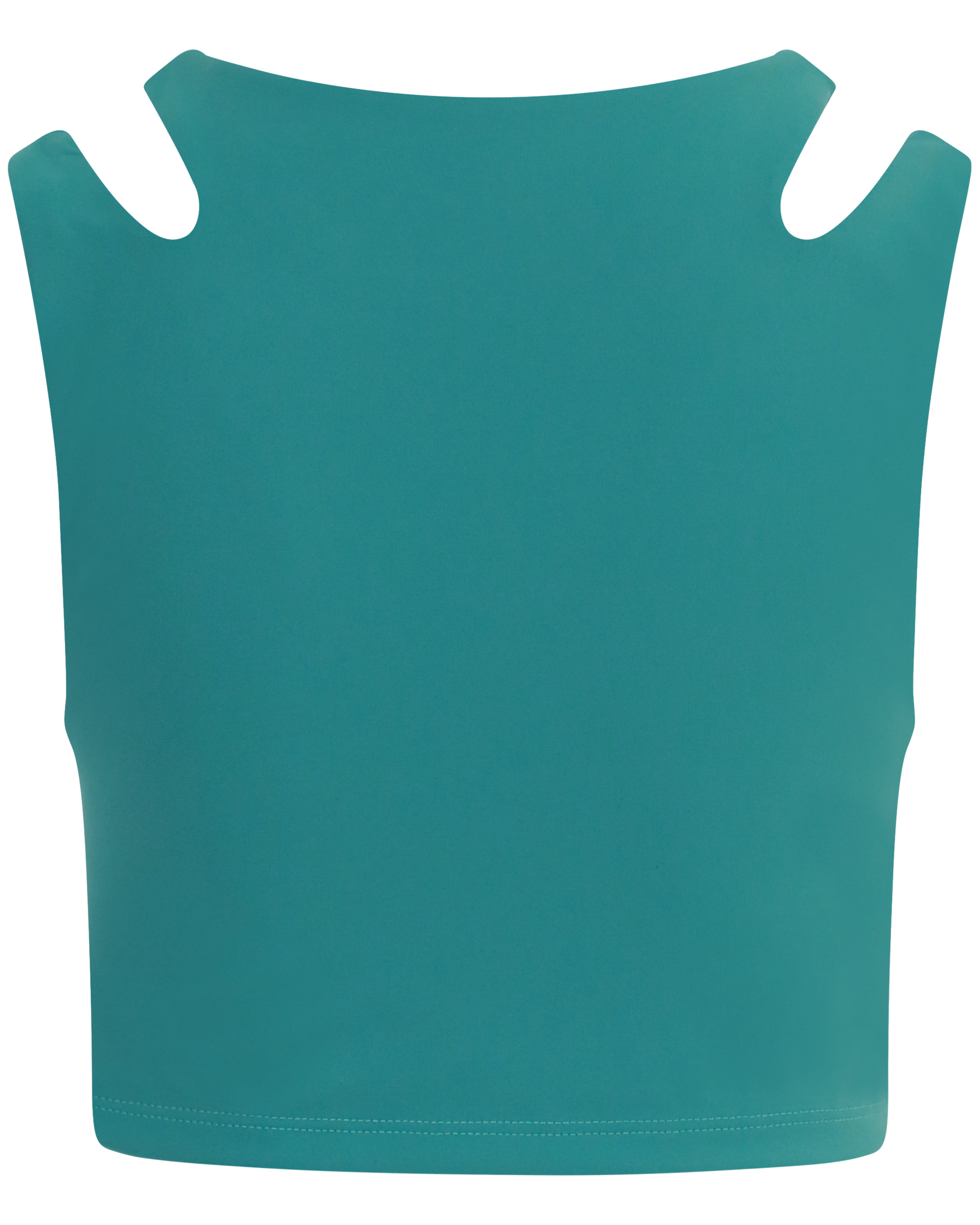 Two-strap cropped girls' tank top for sports, dance, and everyday wear - Teal Back View
