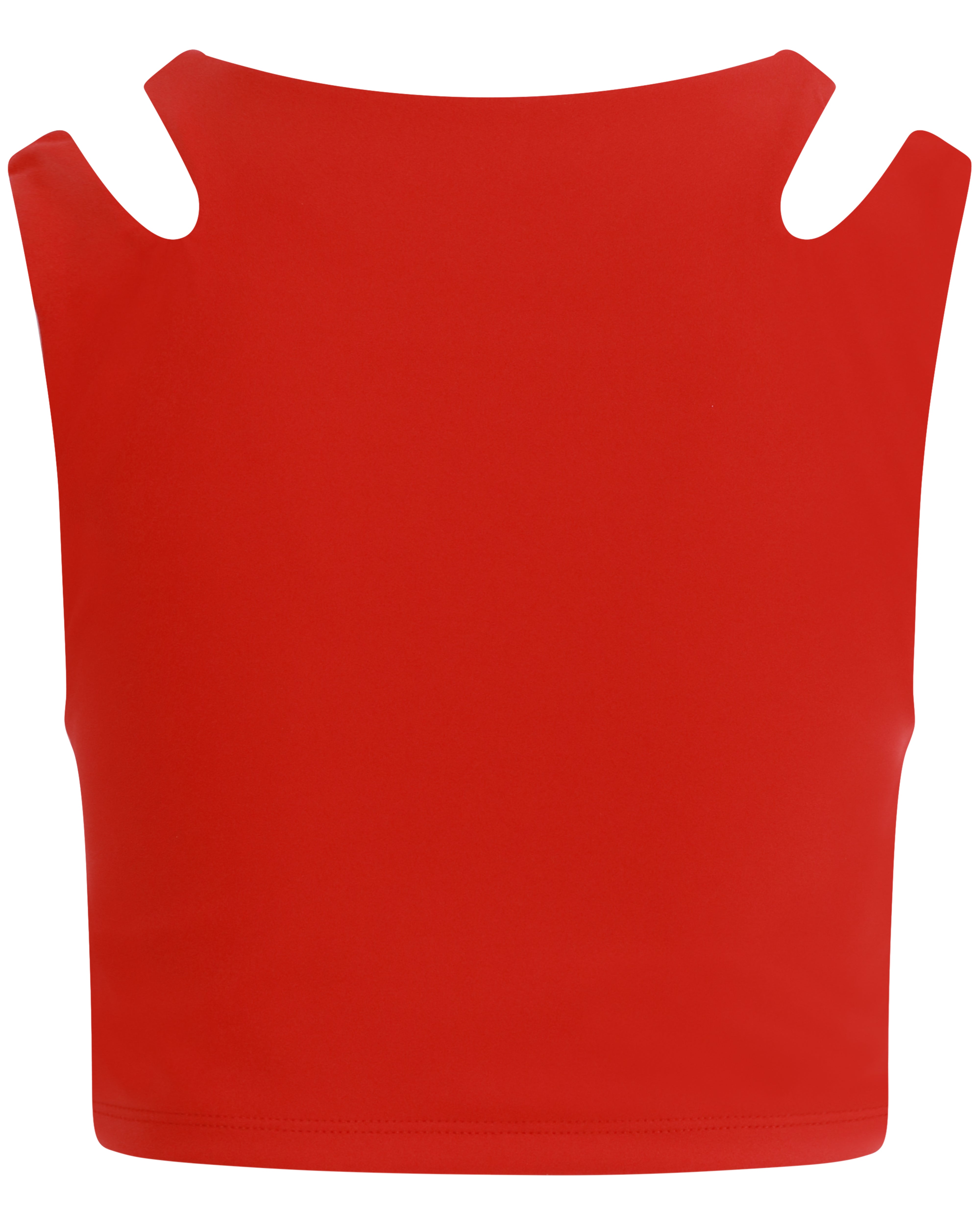 Two-strap cropped girls' tank top for sports, dance, and everyday wear - Red Back View