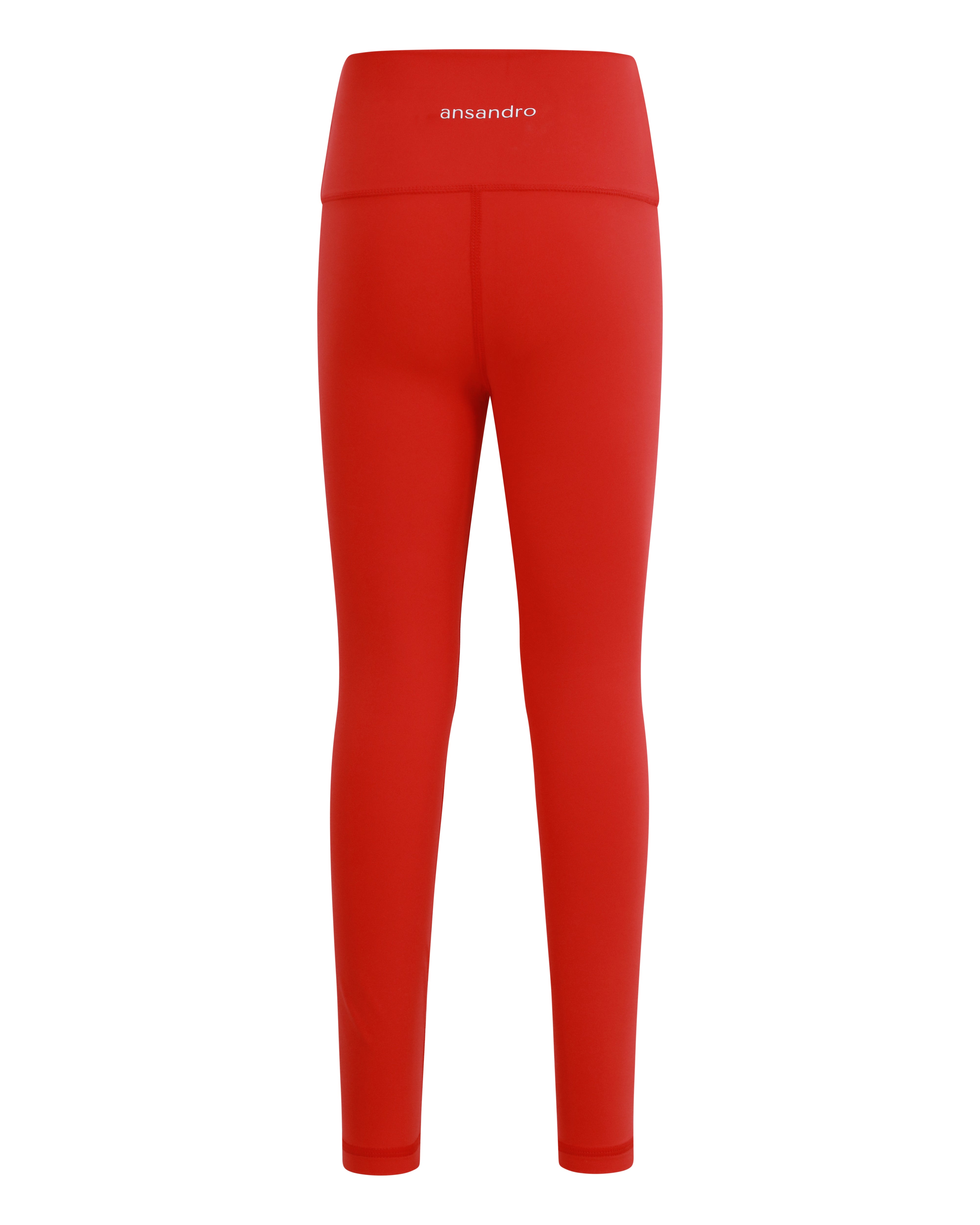 Girls' high-waisted leggings in vibrant colours (red) - perfect for sports and casual wear - leggings back view
