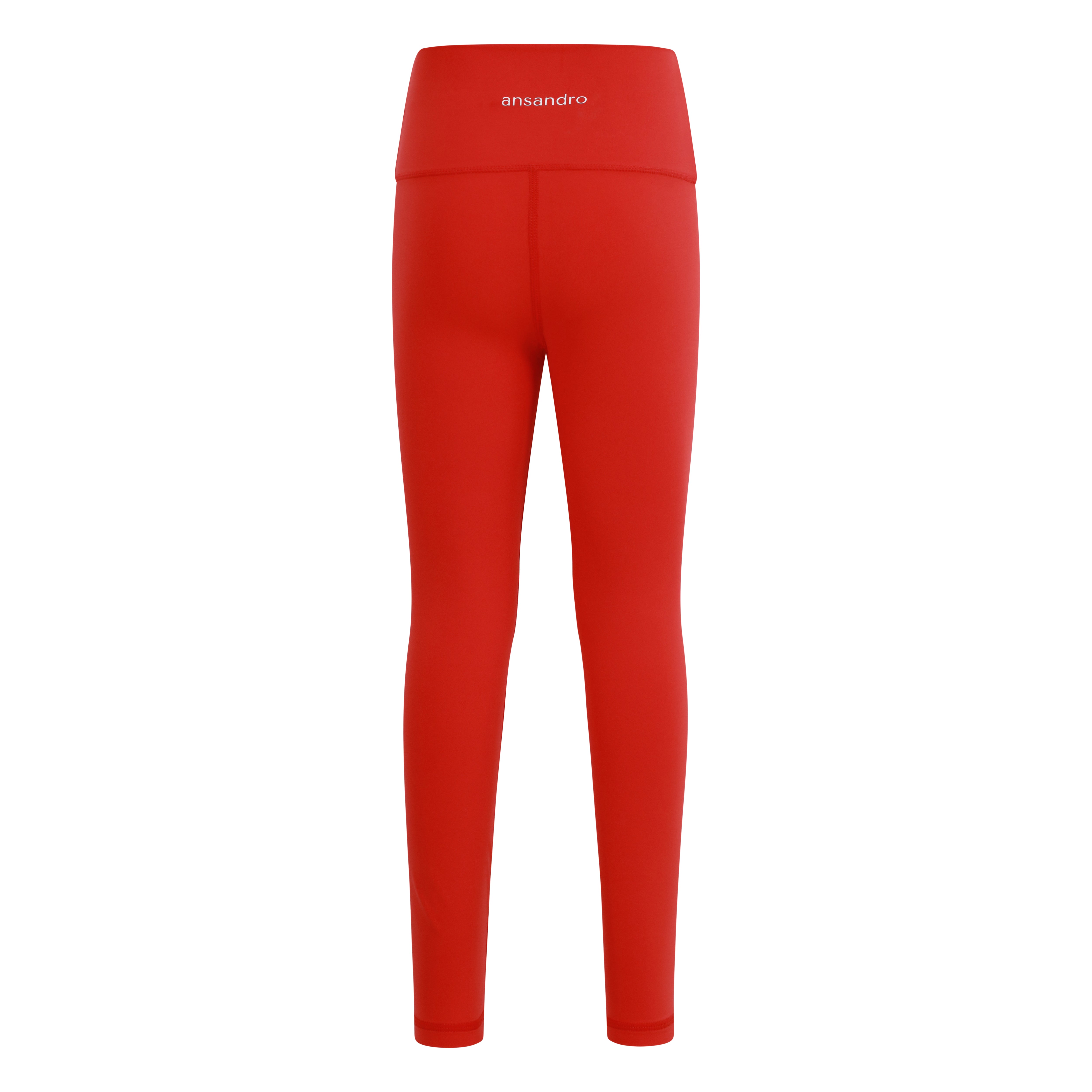 Girls' high-waisted leggings in vibrant colours (red) - perfect for sports and casual wear - leggings back view