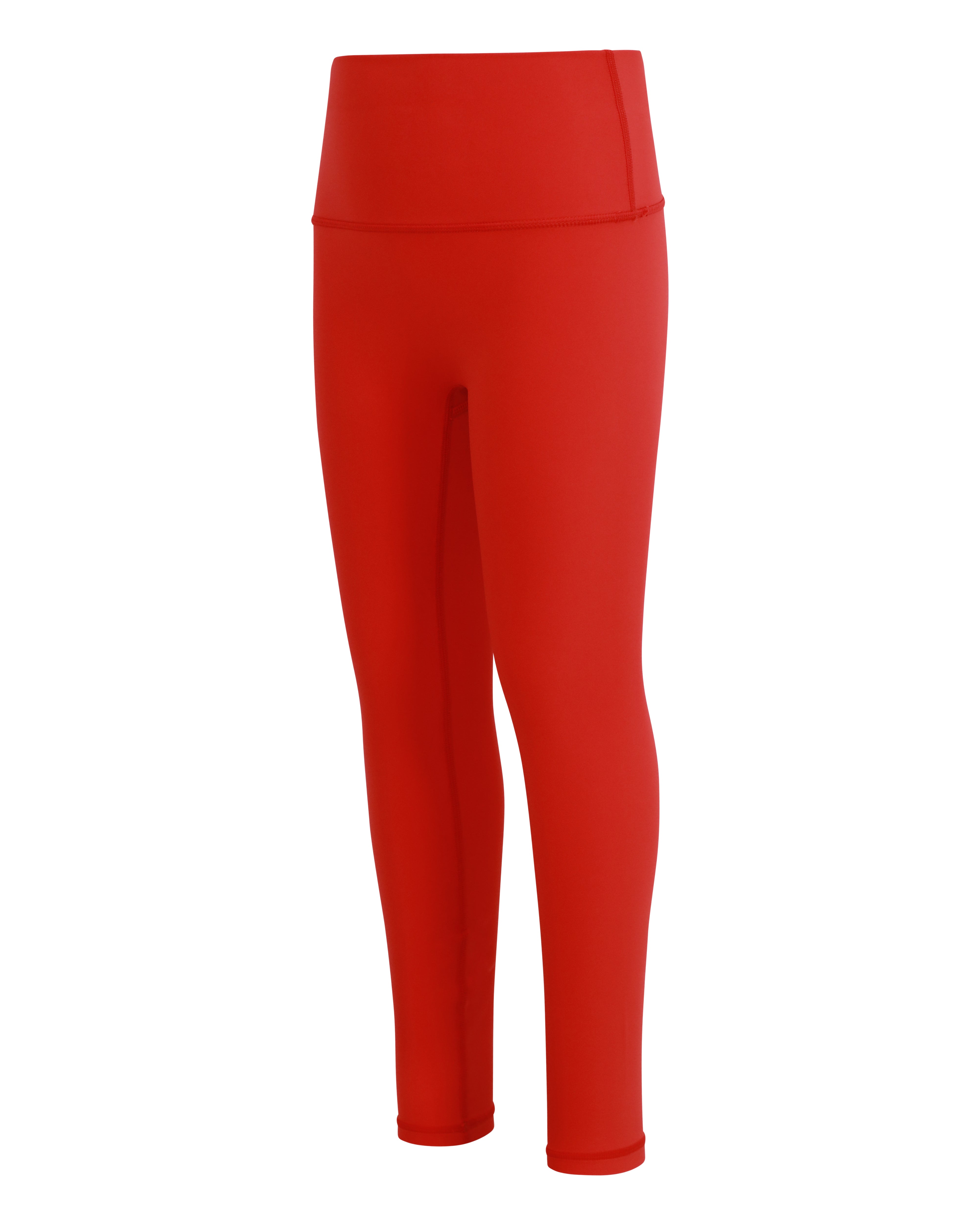 Girls' high-waisted leggings in vibrant colours (red) - perfect for sports and casual wear - leggings - side view