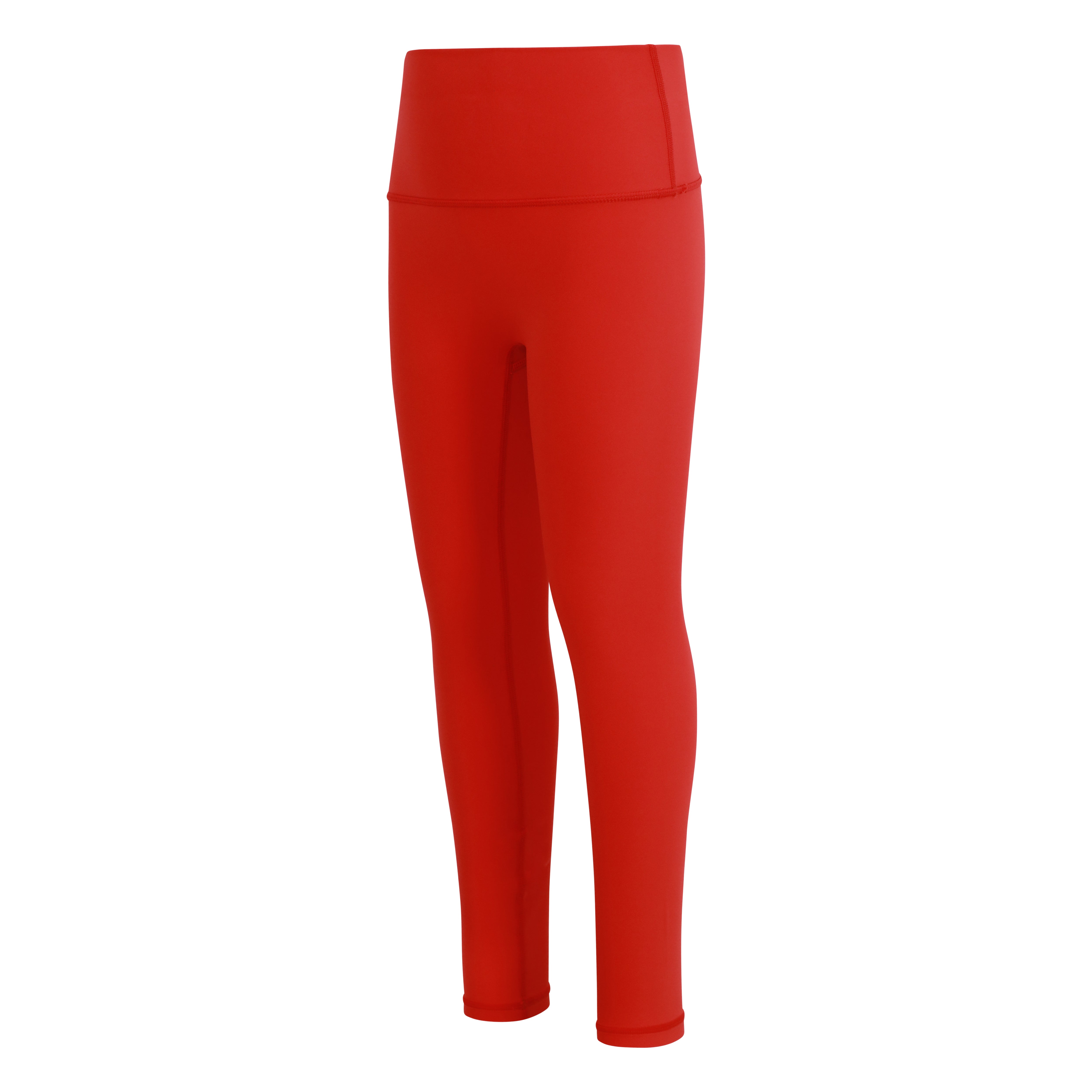 Girls' high-waisted leggings in vibrant colours (red) - perfect for sports and casual wear - leggings - side view