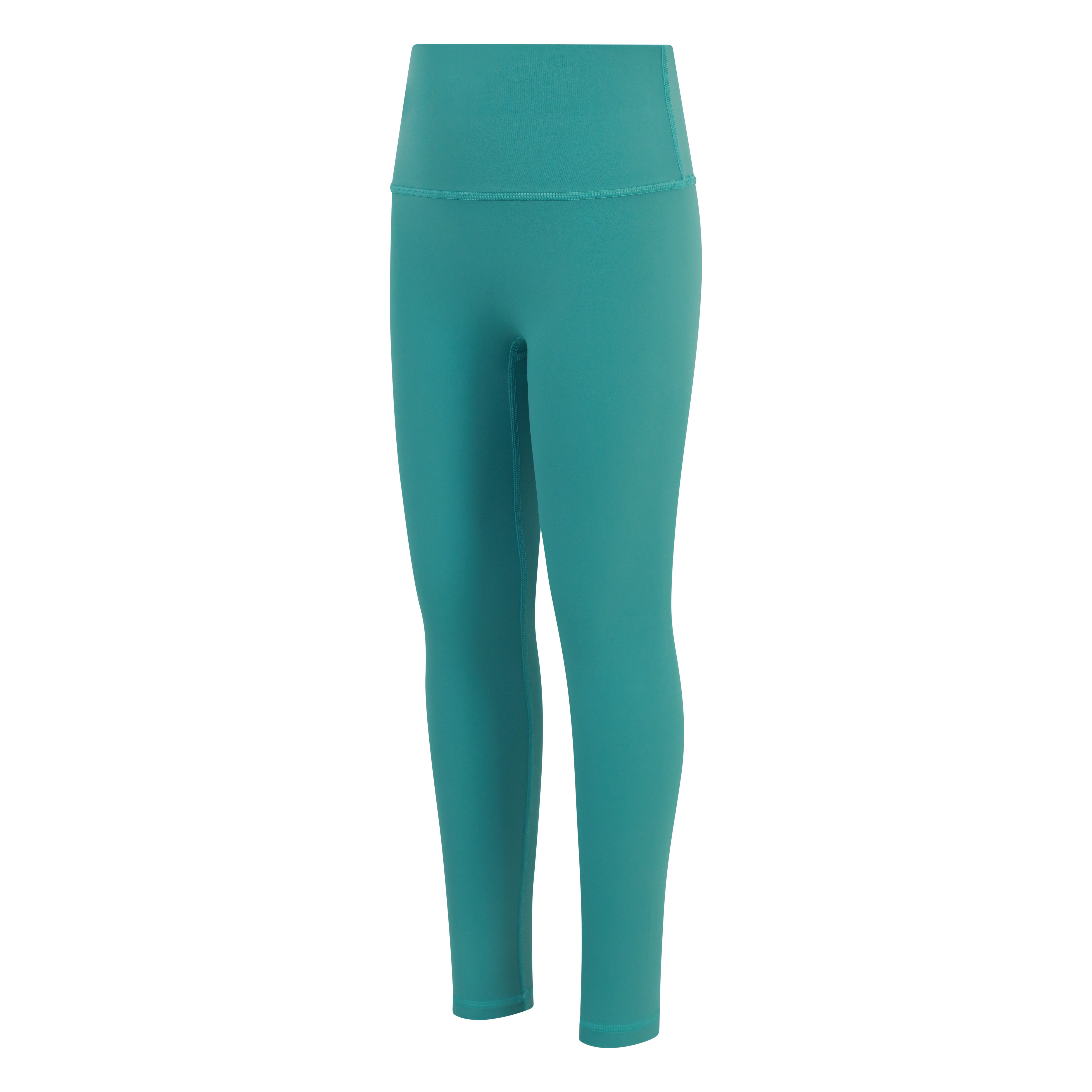 Durable high-waisted leggings for gymnastics, dance, and everyday adventures in Teal side view