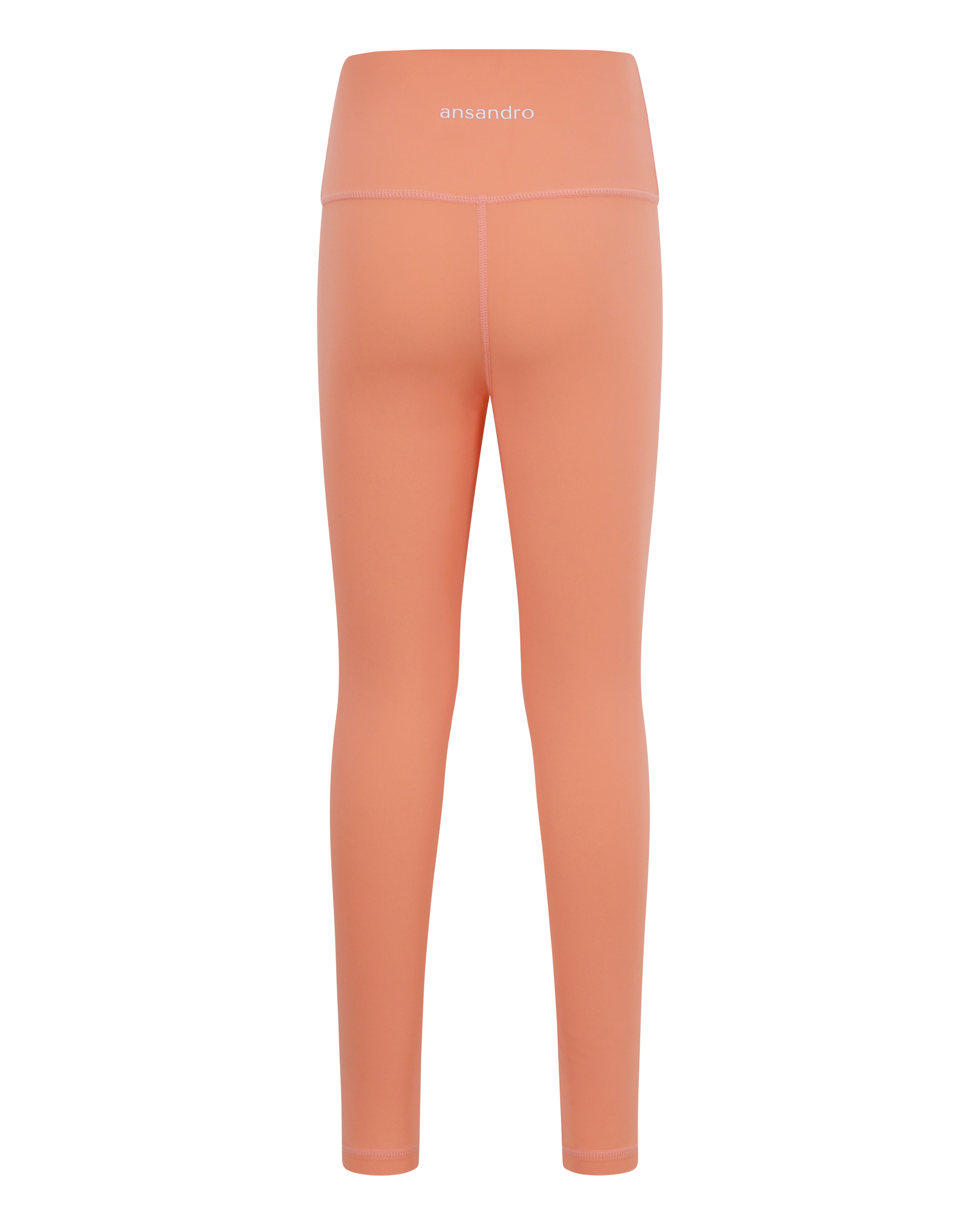 High-waisted leggings for active kids girls aged 5-14 - comfortable and versatile - orange back view