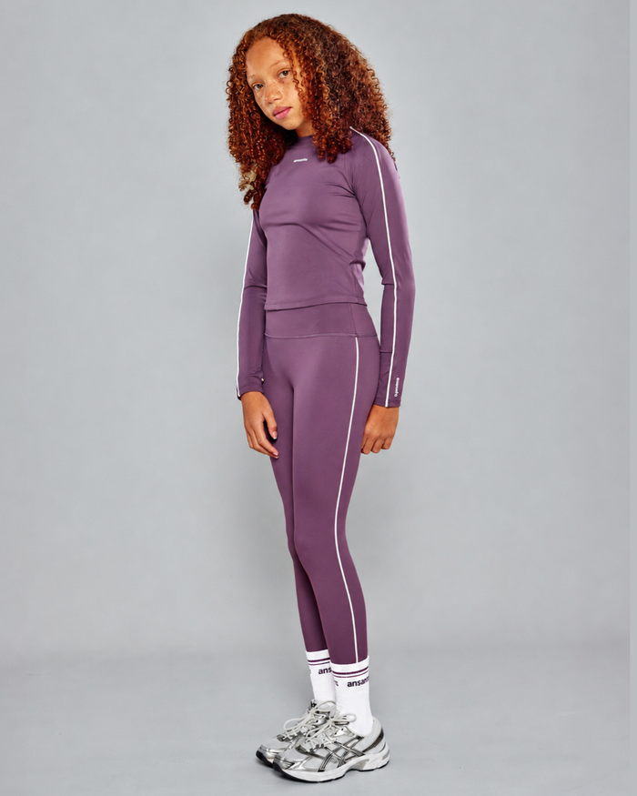 Plum Athletic Top and Leggings Set