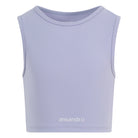 Girls' cropped coral tank - perfect for dance, yoga, and everyday wear - Front view