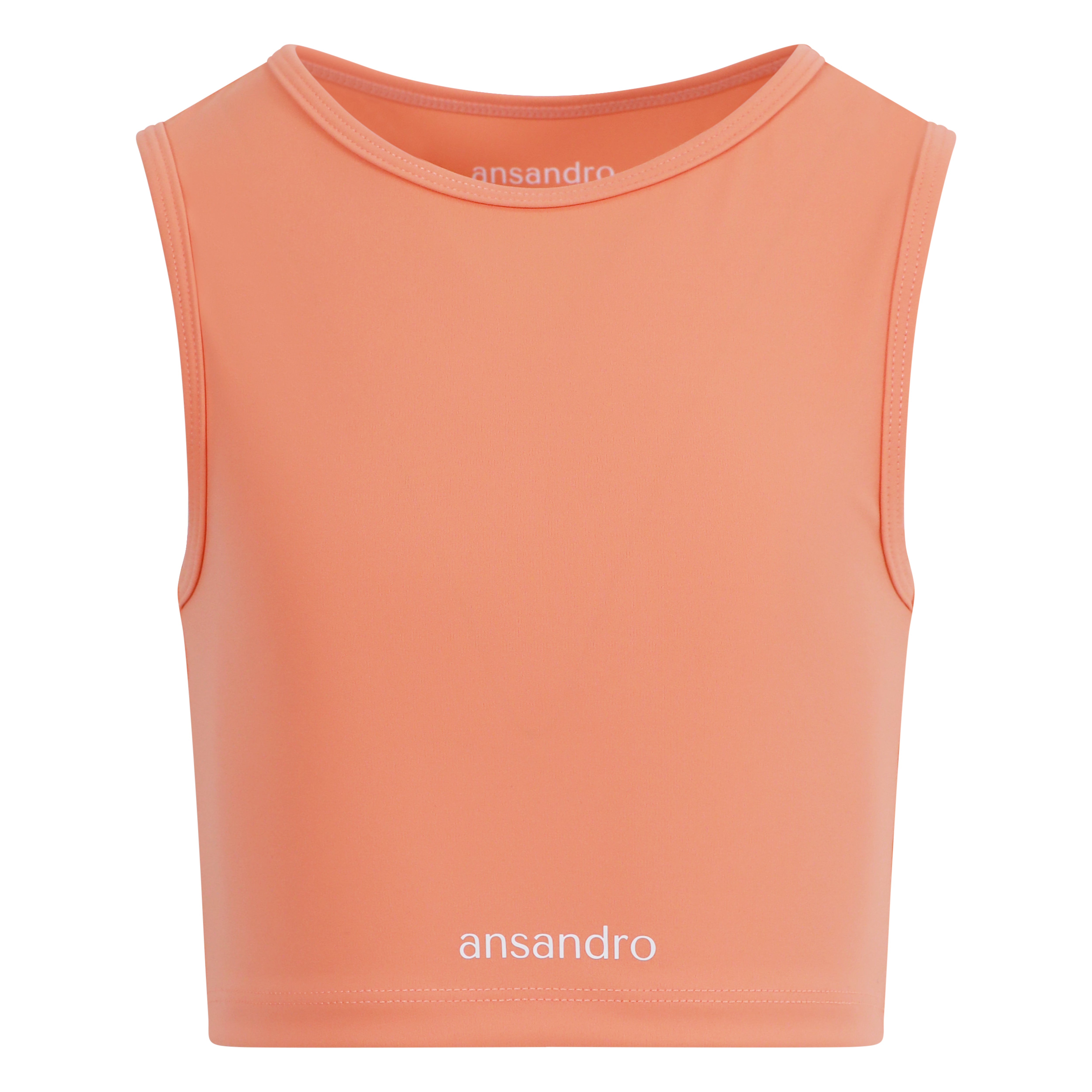 Cropped coral tank top for girls - premium activewear for movement - front view