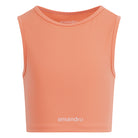 Cropped coral tank top for girls - premium activewear for movement - front view