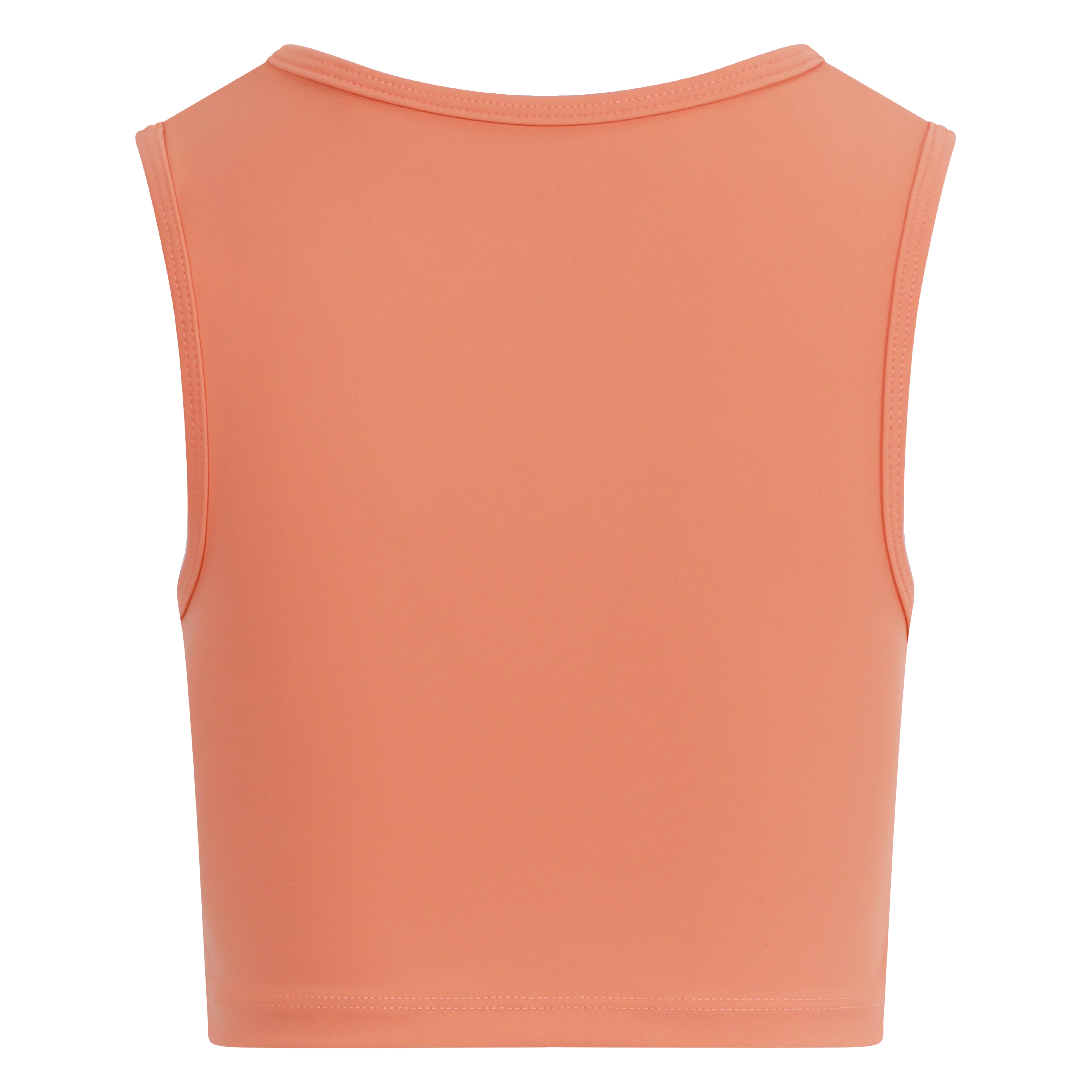 Cropped coral tank top for girls - premium activewear for movement - back view