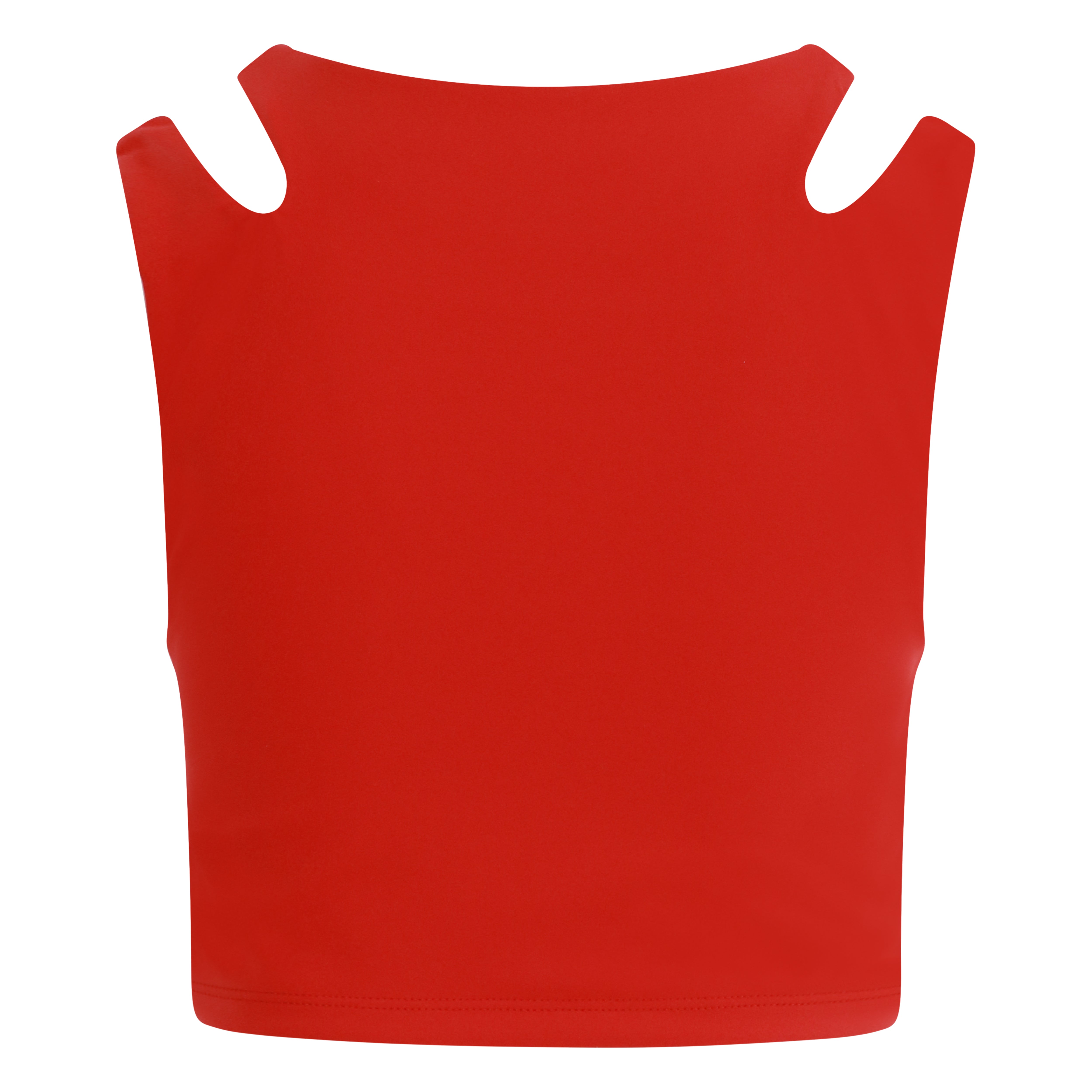 Two-strap cropped girls' tank top for sports, dance, and everyday wear - Red Back View