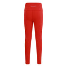Girls' high-waisted leggings in vibrant colours (red) - perfect for sports and casual wear - leggings back view