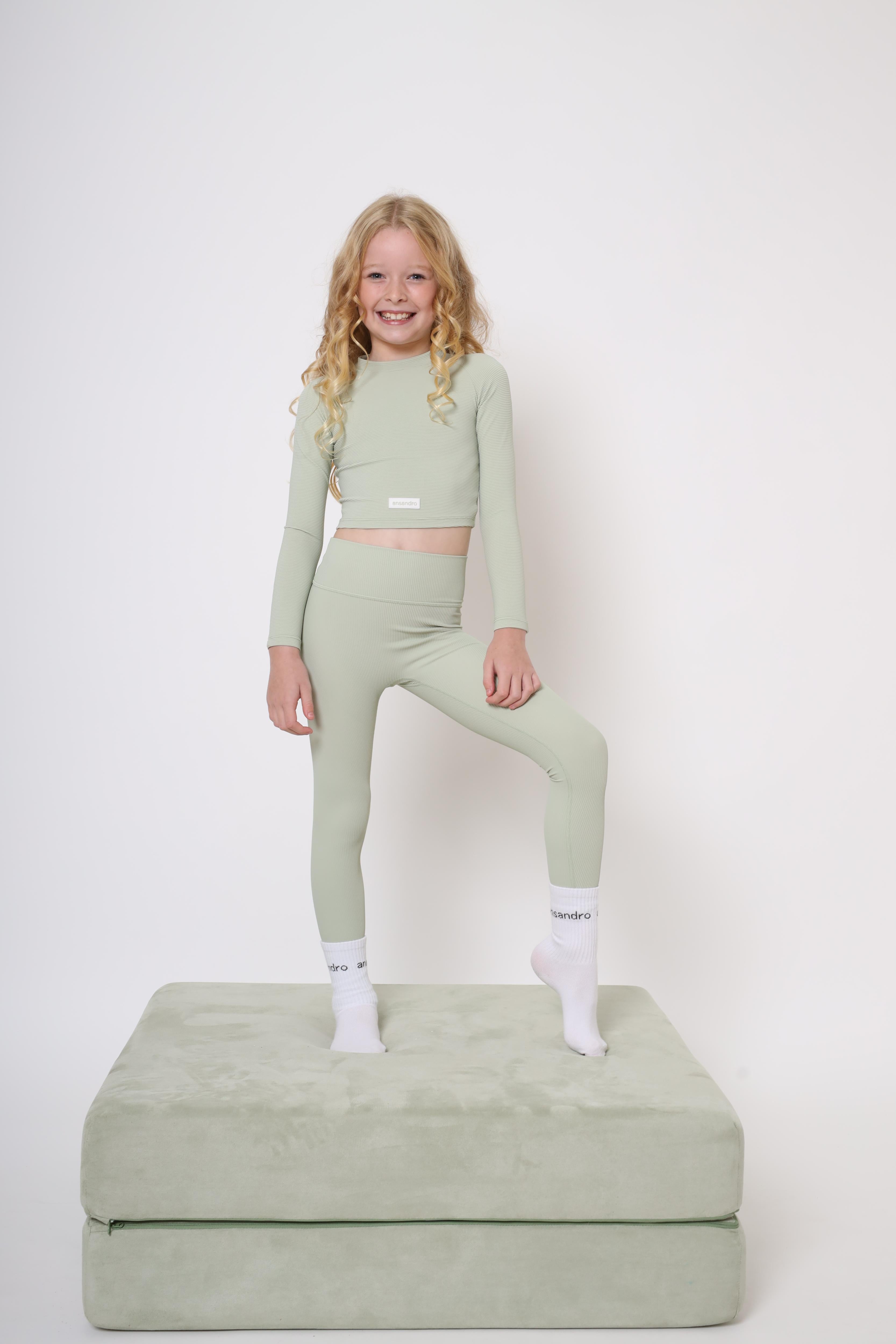 Premium kids' ribbed fabric set - perfect for sports, dance, and play.  Activewear for girls.  Athleisure for girls