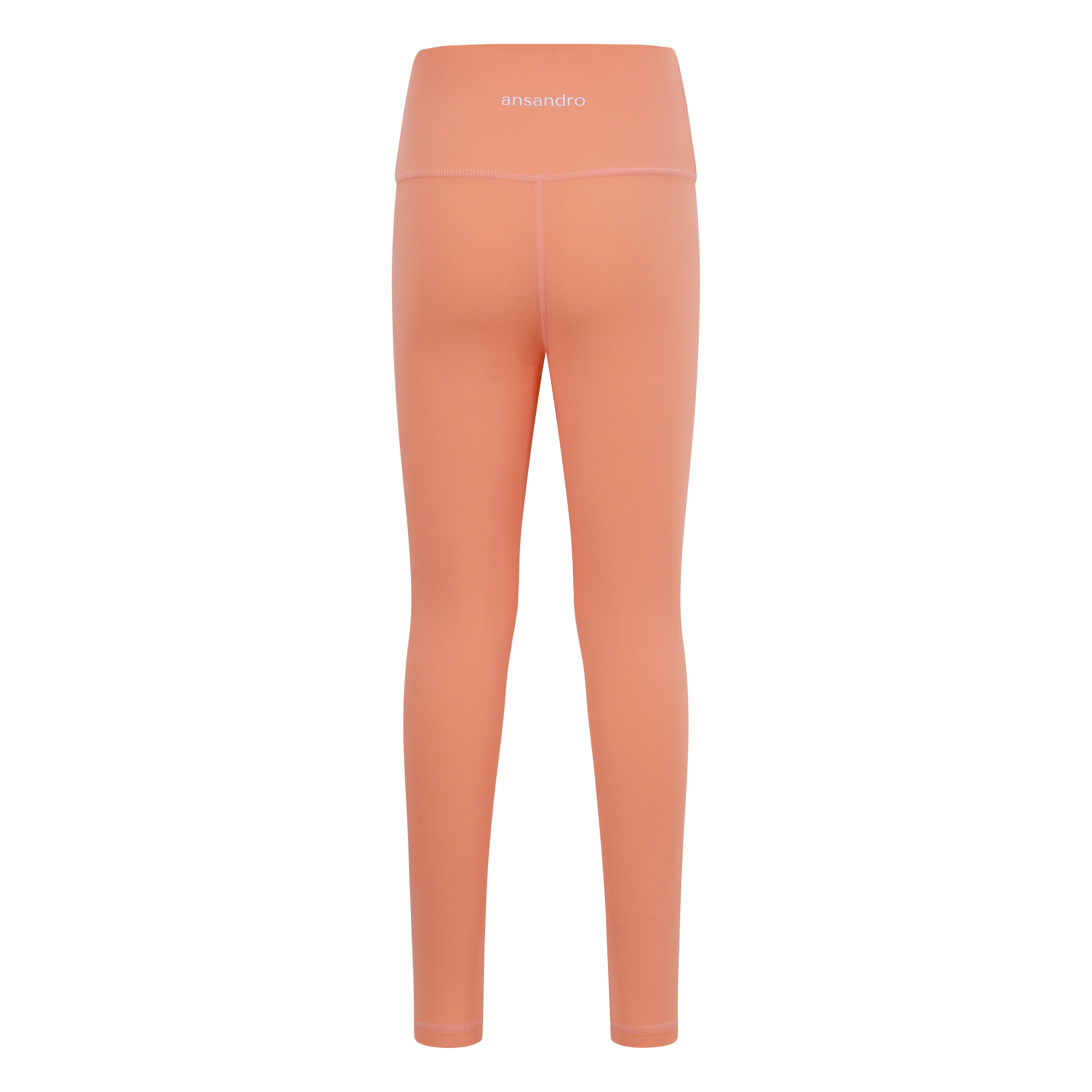 High-waisted leggings for active kids girls aged 5-14 - comfortable and versatile - orange back view