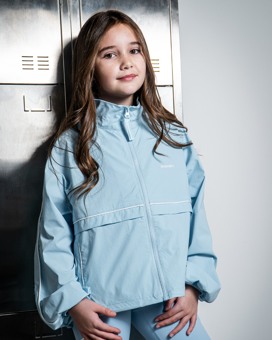Girls powder blue windbreaker jacket by Ansandro