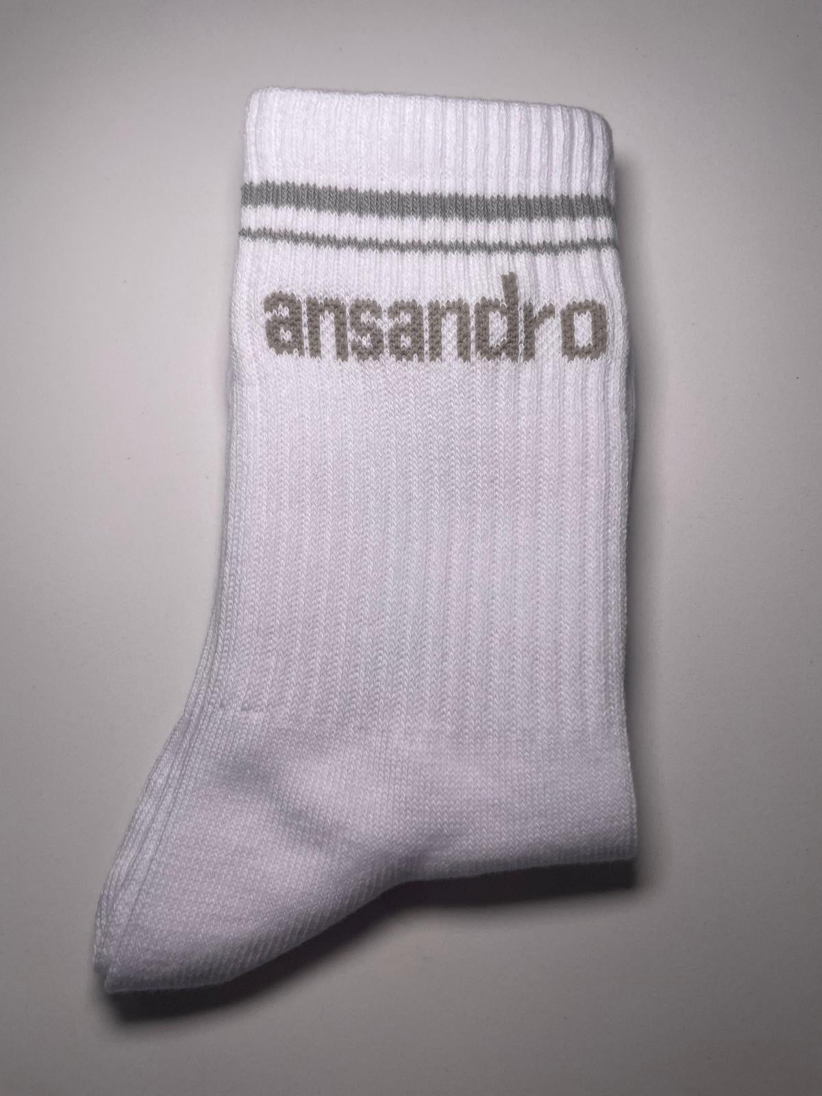 100% cotton branded socks for kids - soft, breathable, and durable design. grey text and grey banding